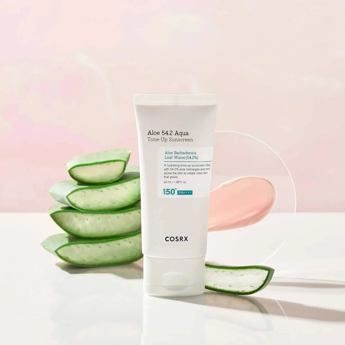 Aizsargkrēms sejai ar alveju COSRX Aloe 54.2 Aqua Tone-Up Sunscreen