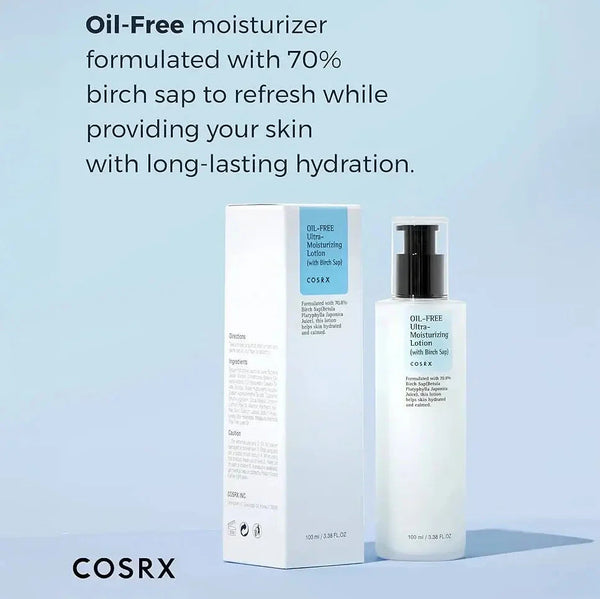Bez eļļas losjons-emulsija ar bērzu sulu Cosrx Oil Free Ultra Moisturizing Lotion