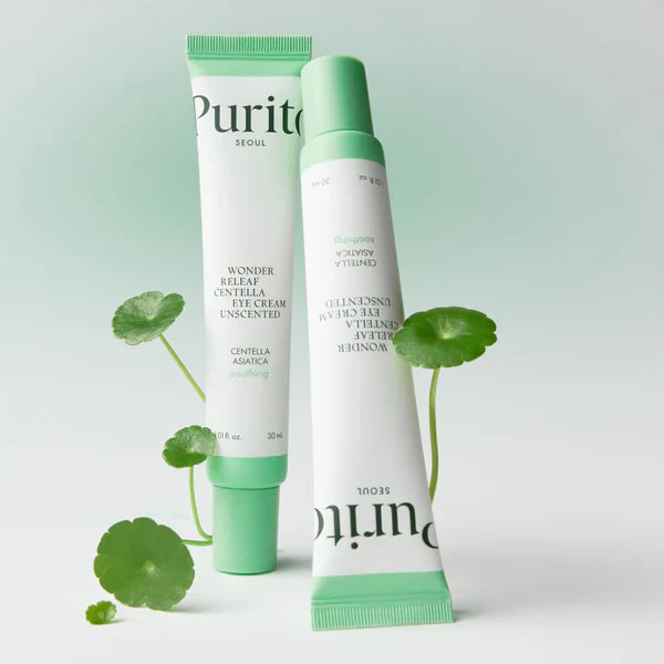 Atjaunojošs krēms priekš acu plakstiņiem ar peptīdiem un Gotu Kolu Purito Wonder Releaf Centella Eye Cream Unscented